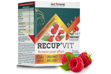 Recup'Vit - Boisson post effort - 15 sachets unidoses Framboise | Eric Favre