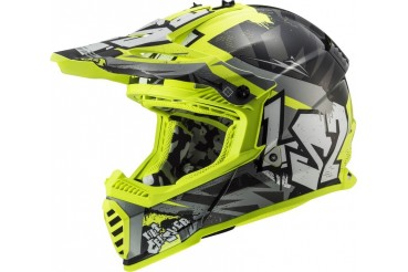 MX437 Fast Evo Mini Crusher Black Yellow | LS2