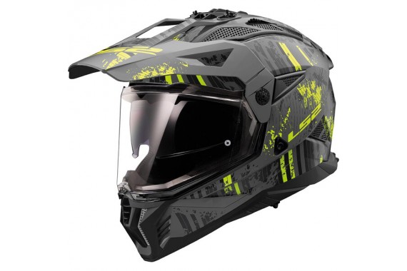 MX702 PIONEER II - Crazy Matt Black/Yellow | LS2