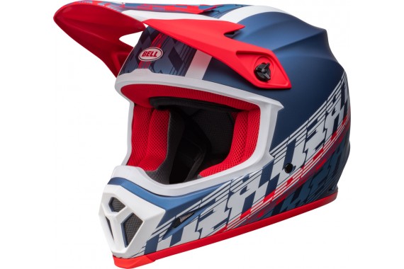 MX-9 Mips Offset - Mat Metallic Bleu/Blanc | BELL