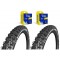 Lot EBIKE 2 pneus Michelin E-Wild Gum-X 27.5X2.60 (Front+Rear) + 2 chambres Michelin Airstop B6 27,5+ x 2.4-3.0 Presta 40mm